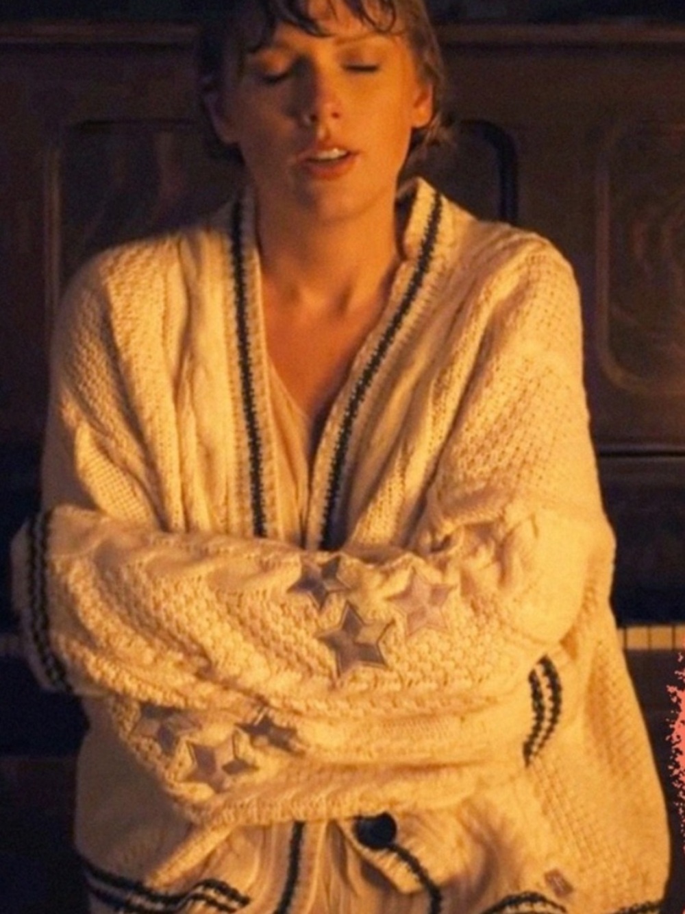 Taylor Swift Folklore Cardigan Sweater NEW XL/2XL 2024 Star Embroidered Swiftie - Picture 12 of 13